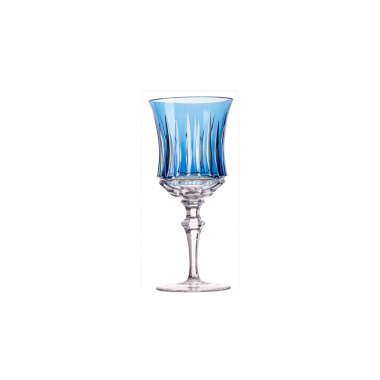 Taça Cristal Lapidado 66 Licor Azul Claro 80ml