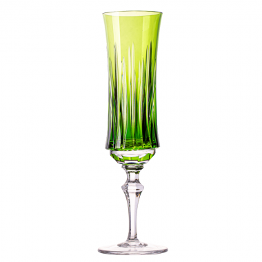 Taça Cristal Lapidado 66 P/Champagne Verde Claro 210ml