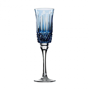 Taça Cristal Lapidado 69 P/Champagne Azul Claro Mozart 190ml