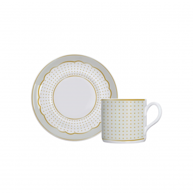 Xícara e Pires P/Café de Porcelana Versa Royal Off White