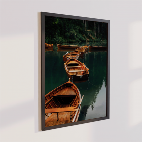 Quadro Decorativo Natureza Calma Barcos No Lago 70x50