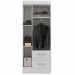 Guarda-Roupa Solteiro Nobre 3 Portas 2 Gavetas - Branco