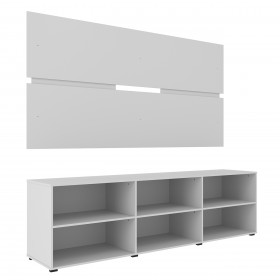 Rack Estante Grande C/ Painel Branco P/ TV Até 55 Polegadas