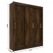 Guarda-Roupa Casal Magno 3 Portas de Correr Cor Cacau
