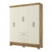 Guarda-Roupas Casal 6 Portas 3 Gavetas Nature Off White Maestro