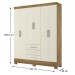 Guarda-Roupas Casal 6 Portas 3 Gavetas Nature Off White Maestro