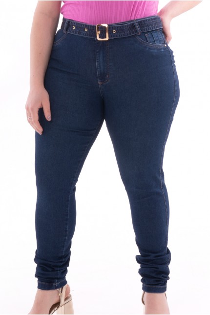 Calça Jeans Skinny Plus Size com Cinto