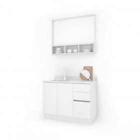 Cozinha Compacta Giomobili M2 - Linha Studio (255 X 120 X 60 Cm) Branco