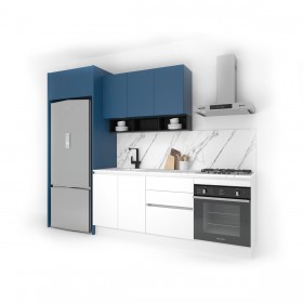 Cozinha Completa Luca Gormand M1 - Linha Studio (230 X 285 X 60 Cm) Branco + Azul
