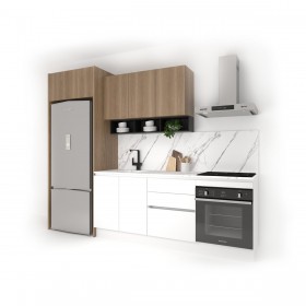 Cozinha Completa Luca Gormand M1 - Linha Studio (230 X 285 X 60 Cm) Branco + Gengibre