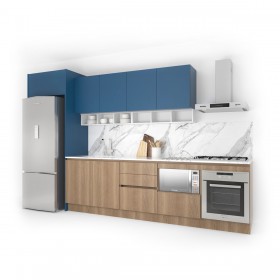 Cozinha Completa Luca Gormand M2 - Linha Studio (230 X 365 X 60 Cm) Azul + Gengibre