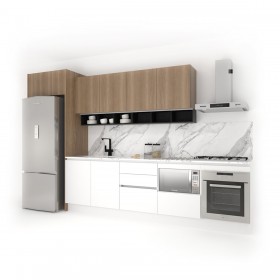 Cozinha Completa Luca Gormand M2 - Linha Studio (230 X 365 X 60 Cm) Branco + Gengibre