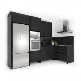Cozinha Completa Trento - Linha Studio (230 X 310 X 140 Cm) Preto Nero