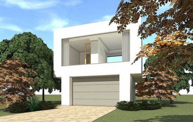 Pequena casa moderna com design despojado
