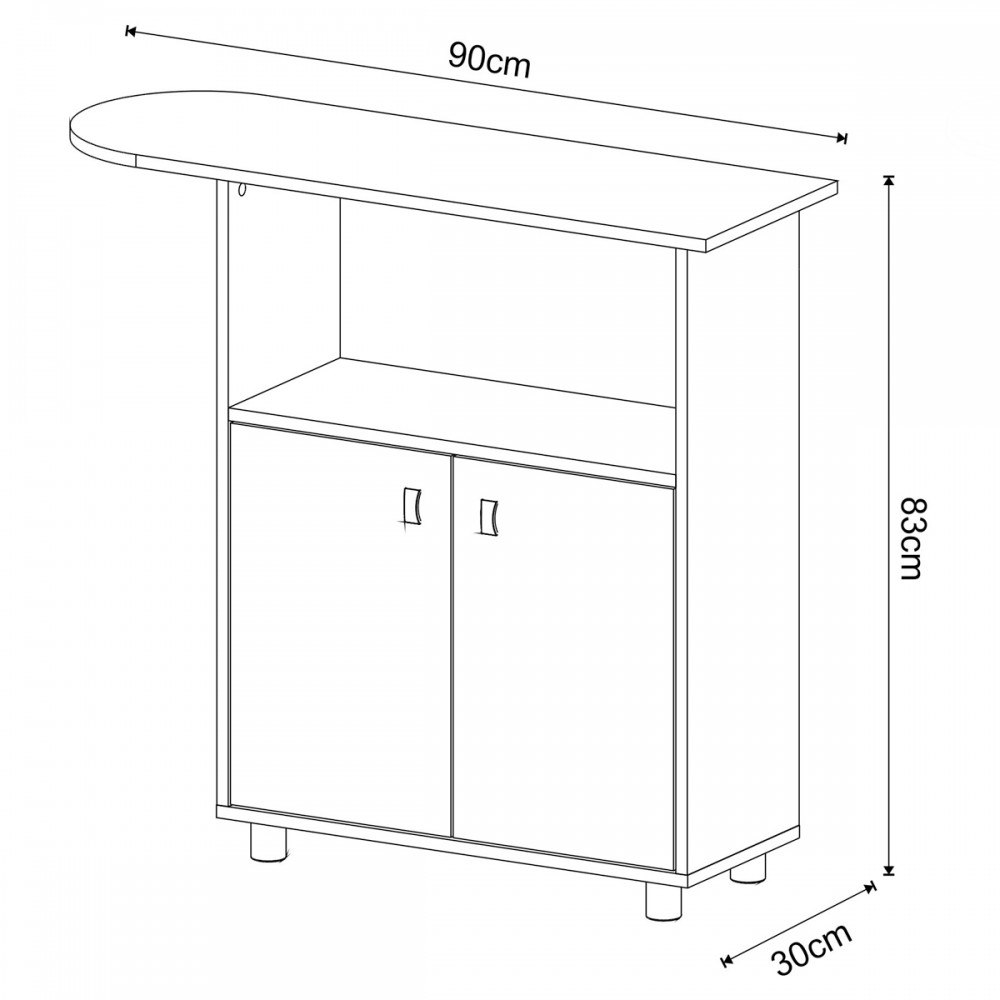 Tábua de Passar Roupa 2 Portas Criativa Nogal Trend/Branco - Notavel