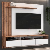 Painel para TV Até 42 Polegadas 1 Gaveta Andradina Branco/Castanho