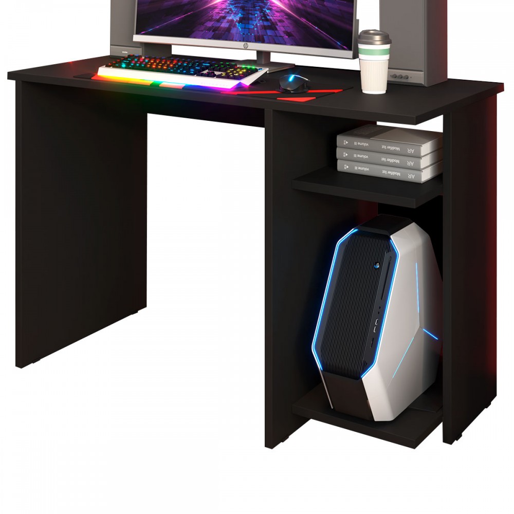 Mesa Para Computador Gamer Tech Para 2 Monitores 3 Prateleiras
