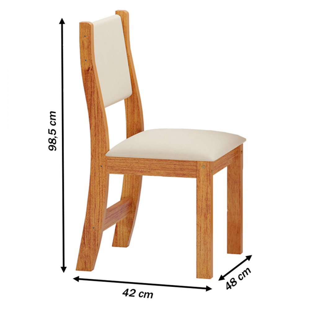 Mesa de Jantar 4 Lugares Bebel Mel/Blonde/Nude - Viero Móveis