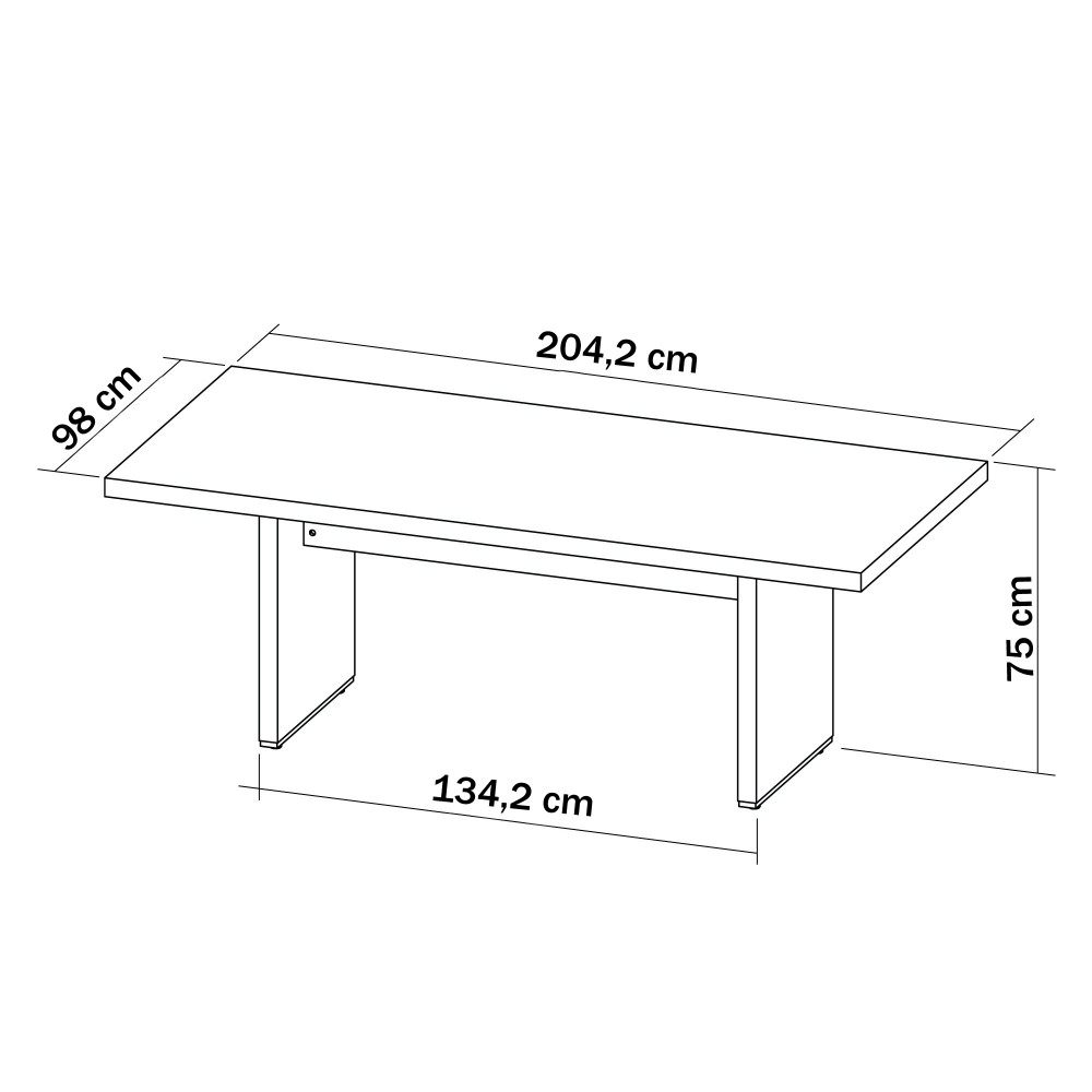 Mesa para Escritório Artany Diretor com Connect II Charuto/Preto