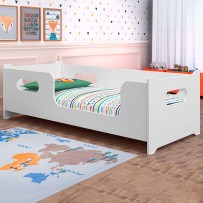 Cama Montessoriana Infantil Estilo Cabana Com Colchão 158 cm Completa Moveis