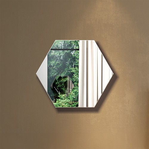 Painel Espelhado Hexagonal Decorativo Basic Es2 Off White - Dalla Costa