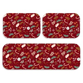 Kit Jogo Tapetes para Cozinha Antiderrapante 3 pçs Estampa Docinhos de  Natal - Loja de Decoração - FF Decor