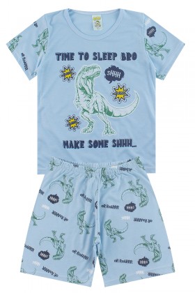 Pijama Infantil Masculino Dinossauro Azul - My Dream Boys