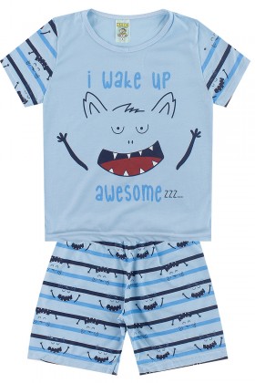 Pijama Infantil Masculino Awesome Azul - My Dream Boys