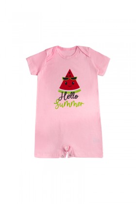 Kit Macacão de Bebê Feminino Hello Summer Rosa - Pequeno Big Amor