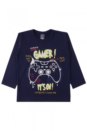 Camiseta Infantil Masculino Gamer Marinho - Dk2