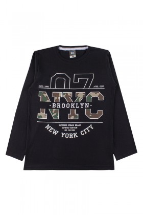 Camiseta Juvenil Masculino Brooklyn Preto - Dk2