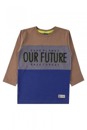Camiseta Infantil Masculino Our Future Marrom - Dk2