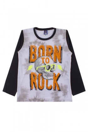 Camiseta Infantil Masculino Rock Branco - Dk2