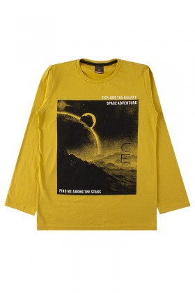 Camiseta Juvenil Masculino Space Amarelo - Dk2