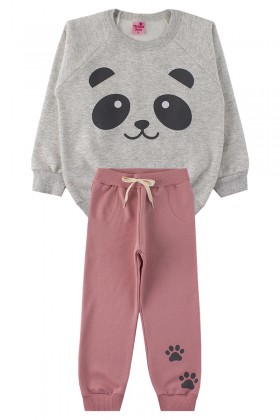 Conjunto Infantil Feminino Panda Gelo - Menina Doce