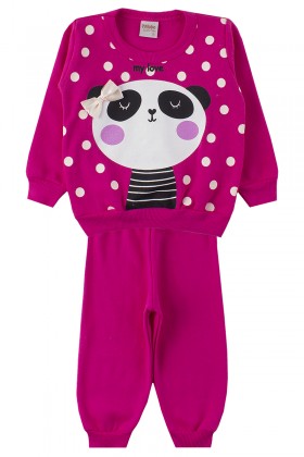 Conjunto de Bebê Feminino Cute Panda Pink - Sport Sul