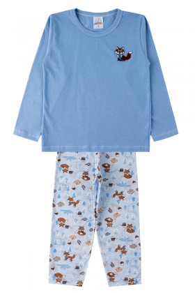 Pijama Infantil Masculino Raposa Azul - My Dream Boys