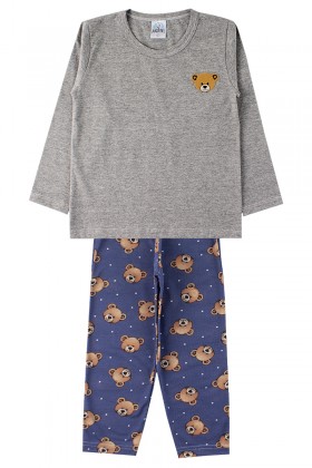 Pijama Infantil Masculino Bear Mescla - My Dream Boys