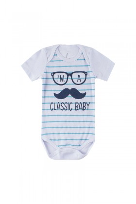Kit Body de Bebê Masculino Classic Baby Branco - Leninha Baby