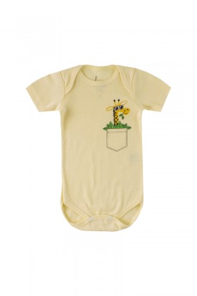 Kit Body de Bebê Masculino Girafa Amarelo - Leninha Baby