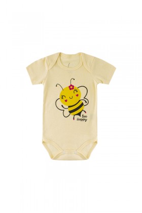 Kit Body de Bebê Feminino Bee Happy Amarelo - Leninha Baby