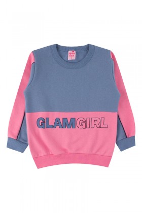 Conjunto Infantil Feminino Glam Girl Azul - Menina Doce