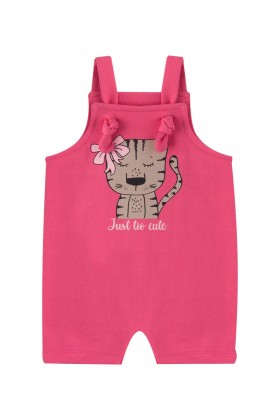 Macacão Jardineira + Body de Bebê Feminino Just Too Cute Pink - Pequeno Big Amor