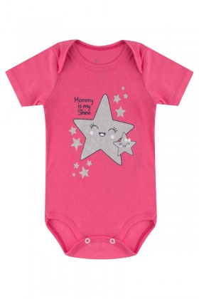 Kit Body de Bebê Feminino Estrela Pink - Leninha Baby