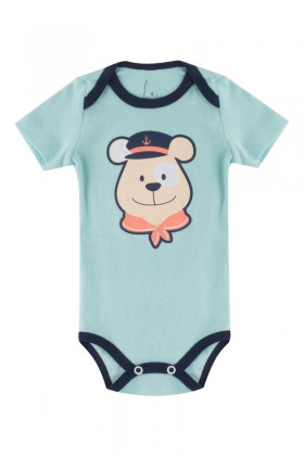 Kit Body de Bebê Masculino Bear Marinheiro Verde - Leninha Baby