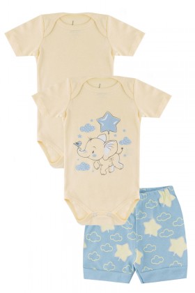 Kit Body de Bebê Masculino Dreams Amarelo - Leninha Baby