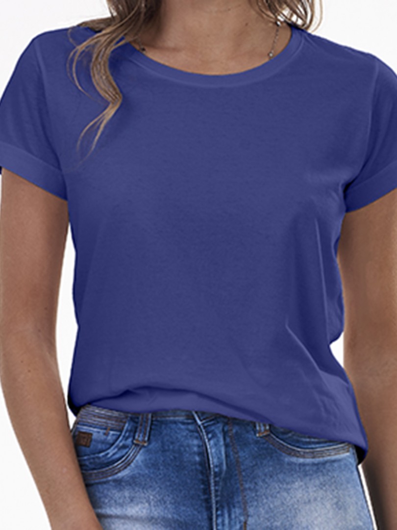 T-Shirt Feminina Básica Azul
