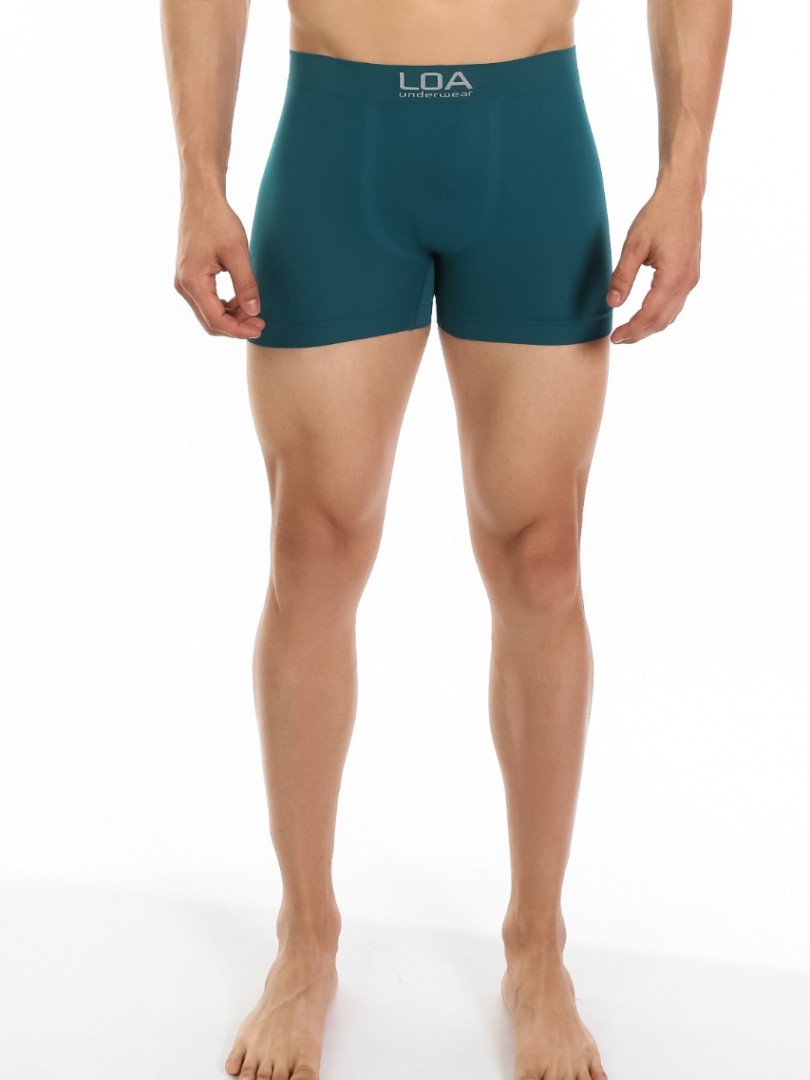 CUECA BOXER MICROFIBRA SEM COSTURA MESCLA VERDE MATA