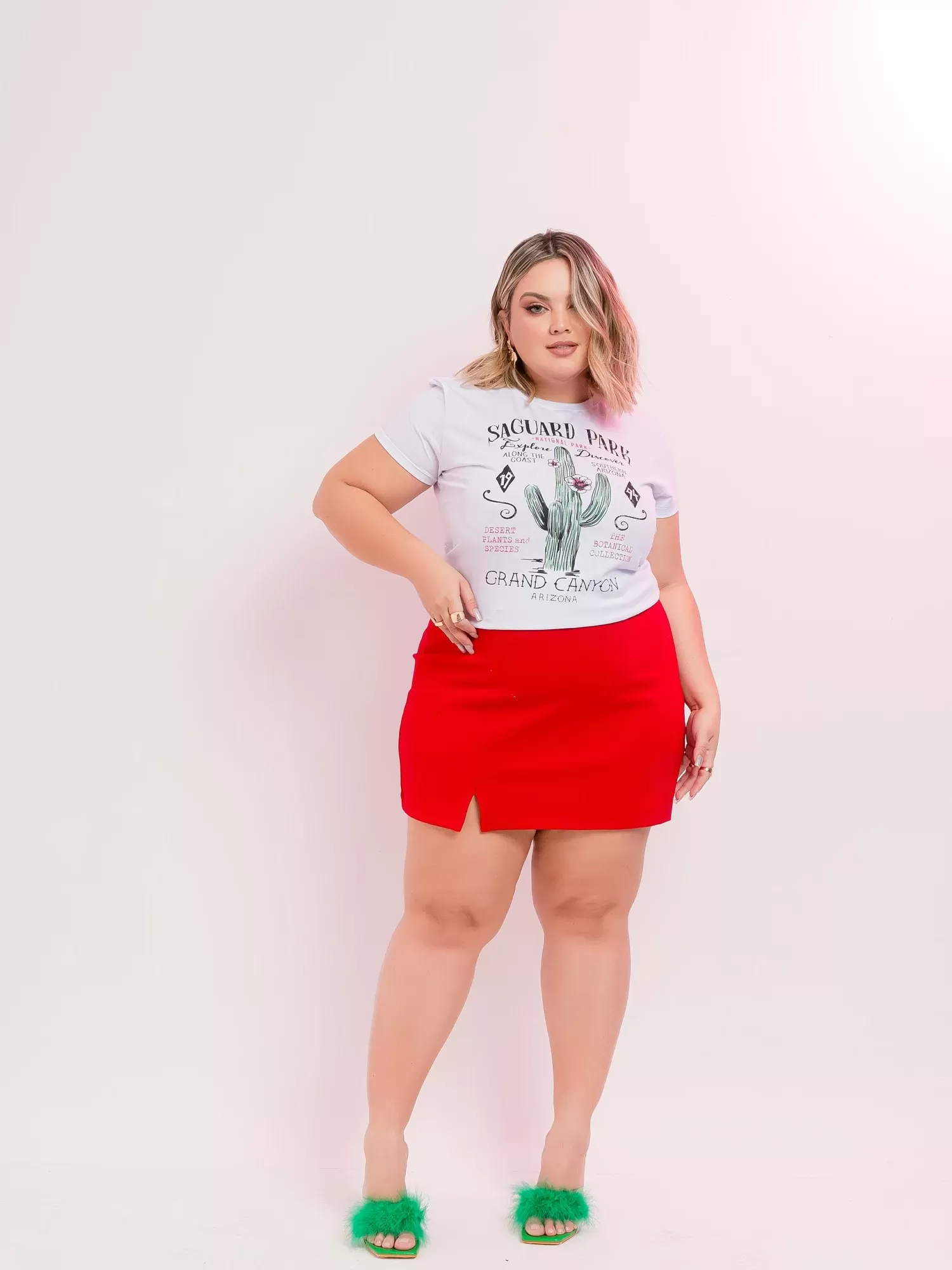 Camiseta Plus Size Feminina Algodão Lisa