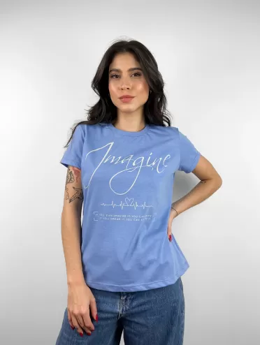 Camiseta Feminina Estampada Imagine